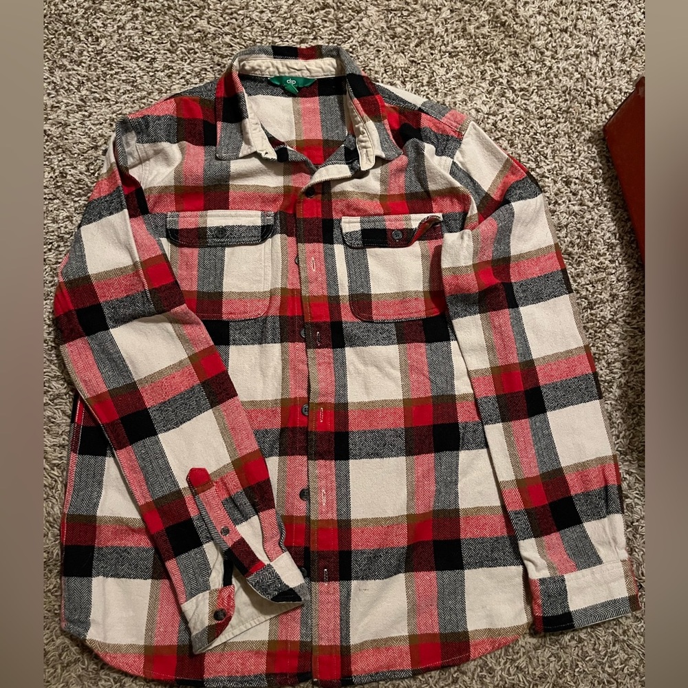 Flannel. 100% cotton. Size M. Herringbone plaid.